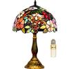FUMAT Lampada in stile Tiffany, 12 pollici Lampada da comodino notte a paralume fatto a mano in vetro colorato, Lampada da tavolo, per Soggiorno Camera da letto Tavolino da caffè