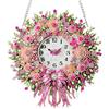 NEWENMO Orologio Decorativo Diamond Painting Pendente,Rosa Pallida Pittura Diamante Pendent,DIY Forma Speciale Diamond Painting Adulti Ciondolo,per Principianti Finestre Pareti Hanging Decorazione