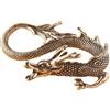 PIGPIGFLY Figurina Drago in Ottone 2 cm x 6 cm, Stile Cinese Feng Shui, Portafortuna, Regalo per Collezionisti