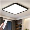 EASY EAGLE Plafoniera LED Soffitto 40CM Dimmerabile, Lampadario led soffitto con Telecomando 3000K-6500K, 42W Lampada da Soffitto LED Moderno per Camera da Letto soggiorno Cucina Balcone Bagno Ufficio, Nero