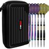 CyeeLife Pro set di freccette con punta in acciaio - set regalo da 20 g con fusti in ottone, con custodia per freccette | Include 6 aste in alluminio, 12 alette, 20 O-Ring, 2 protezioni, temperino e