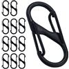 EASYKEENECOM Formiger - 12 moschettoni mini metallo doppio 8 formiger, 2 fori, 30 mm, piccolo per esterni, campeggio, casa, escursionismo, nero