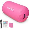 WAVESKY Air Roll Track, 80/100/120 cm, Air Roll Ginnastica Tumbling Matte, Air Barrel Tumbling Track per casa, attività all'aperto, fitness, allenamento (rosa, 100 x 60 cm)