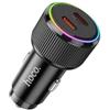 HOCO NZ14B.U - Caricabatterie da auto USB-C PD 30W + USB-C PD 20W - Black