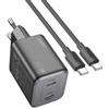 HOCO N42.CC.BK - Caricabatterie 2XUSB-C 45W con cavo Type-C to Type-C - Black