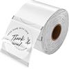 MUNBYN Etichette termiche rotonde trasparenti 51x51 mm, etichette termiche rotonde autoadesive, rotolo versatile per loghi, codici QR Code ed etichette con nomi - 500 etichette