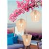 Illuminando PAGODA SOSPENSIONE 3 LUCI CON SFERE IN VETRO COLOR AMBRA E BASE IN METALLO BIANCO LAMPADINE ATTACCO E27