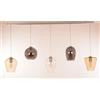 Illuminando PAGODA SOSPENSIONE 5 LUCI LINEARE CON SFERE IN VETRO COLORATO E BASE IN METALLO CROMO LAMPADINE ATTACCO E27