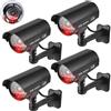 GOMETY 4 fotocamere Atrappe esterne, finte fotocamera con LED rosso lampeggiante, telecamera di sorveglianza, per esterni, CCTV, manichino, telecamera di sicurezza per interni ed esterni (nero) (4)