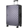 JLY Valigia Rigida 100% Policarbonato Senza Cerniera, Trolley da Viaggio con Doppio Lucchetto TSA, 4 Ruote Girevoli e Manico in Lega di Alluminio, Bagaglio da Stiva (Grigio Antracite, L (77cm 97L))