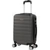 ITACA - Bagaglio A Mano Rigido Leggero Bagaglio A Mano 55X40X20 con 4 Ruote Silenziose Trolley Cabina Viaggio Aereo Ergonomico Durevole. Compatibile Ryanair, Antracite