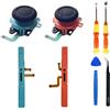 Hzxkqmil Joystick Analogico di Ricambio + Guide di Scorrimento Sinistra e Destra con Cavo Flessibile Kit di Riparazione per Nintendo Switch 2 (2025) Controller, 9 pezzi, Blu + Arancione