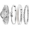 TIME100 Set Orologio e Braccialetti da Donna in Acciaio con Cristalli