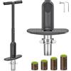 Dolibest Fioriera per Bulbi, 90cm Trapiantatore Manuale Piantine Bulb Planter Tool Attrezzo Giardino per Patate Tulipani Narcisi profondità 7.6-15cm Scarico Automatico Centrale Campionatore Terreno