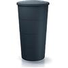 Prosperplast Barile per acqua piovana in plastica liscia da 200 litri di colore antracite 60 (lunghezza) x 60 (larghezza) x 106,6 (altezza) cm