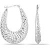 LeCalla 925 Gioielli in argento sterling Orecchini ovali a cerchio con diamanti tagliati, leggeri e leggeri per donna