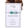 oasymala Bracciale Regolabile con Pietra del Compleanno per Donna - Granato, Ametista e Altro, Gioiello in Pietra Naturale Fai da Te per Regali Mensili (Maggio - Avventurina)