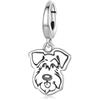 Kerraom Charm Bracciale con ciondolo a forma di cane, per bracciale e collana, in argento 925, con chiusura a clip, per donne, cuccioli, gioielli di compleanno, Argento
