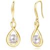 FANCIME Orecchini da donna in argento Sterling 925, placcati in oro giallo, delicati, infinito con pietra portafortuna, gioielli raffinati, regalo di compleanno per donne, mamma e donna, Argento