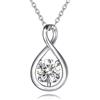 FANCIME Collana Infinito in Argento 925 Placcato Oro Bianco Ciondolo con Pietre Naturale/Sintetico Pendente Regali di Natale Compleanno San Valentino Anniversario Gioielli da Donne Ragazza Catena 45cm