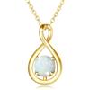 FANCIME Collana da donna con pietra portafortuna, in argento Sterling placcato oro giallo, con ciondolo a forma di infinito, ideale come regalo di compleanno, per moglie, madre, signora, 40 + 5 cm