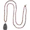KELITCH Lucky 925 collane con ciondolo Buddha in argento collane lunghe con perline in agata di legno nuove collane di cristallo
