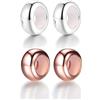 LOVANS Clip Ferma Charm Stopper in Silicone, 2 pz Oro Rosa+ 2 pz Argento 925 Distanziatore Beads Blocco per Bracciale Donna, Regalo per Amica