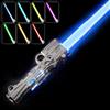 OSDUE Lightsaber RGB a 7 Colori Modificabili - New Spada Laser, Soundfont di Battaglia di Film Simulati, Lightsaber Light Up Toy, Manico Lunghezza Regolabile 34-66 cm, Addebitabile