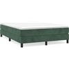 vidaXL Struttura letto in velluto verde scuro 140x190 cm