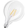 OSRAM Lampade LED OSRAM, forma classica a sfera, 60 watt di ricambio, E27, G125, 2700 Kelvin, bianco caldo, vetro trasparente, confezione singola