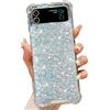 LCHULLE per Samsung Galaxy Z Flip4 5G Cover Glitter Ragazze Antiurto,Bianco