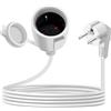 YINGAYOU Prolunga Schuko Corta 16A 250V Prolunga Elettrica Schuko 90 Gradi Impermeabile, 2AC IP44, Adatta per Ambienti Interni o Esterni (Bianco, 2 m)