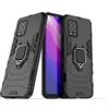 MaiJin LuluMain Compatibile con Xiaomi Mi 10 Lite 5G Cover, Custodia Armor Anello Cavalletto (Funziona con il Supporto Magnetico per Auto) Case Paraurti (Nero)