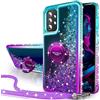 Miss Arts Cover per Samsung Galaxy A53 5G, Custodia Glitter di in Silicone TPU con 360 Gradi Anello e Cordino, Pendenza Colore Diamond Brillantini Liquido Paraurti Antiurto Case - Porpora