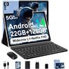 ZIOVO Tablet Android 14 Tablet 10 Pollici, 22GB RAM+128GB ROM (TF 1TB), 5G WiFi Tablet, Widevine L1/Octa-Core/8000mAh/Corpo Metallico/8+5MP/Supporto Netflix, 2 in 1 Tablet con Tastiera e Mouse - Blu