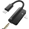 Kefiany Adattatore Jack 3,5mm Cuffie Lightning Caricatore Aux Cavetto Accessori Cavo Audio Auricolari Sdoppiatore per iPhone 14 13 Apple iPad Mini Headphone Ricarica Prolunga Cuffia Autoradio Adapter ip-DX