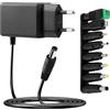 Lumitrex Adattatore di alimentazione da 6 V 1 A, 100 - 240 V a DC 6 V, 1000 mA con 8 prese DC Strip LED