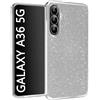 N NEWTOP 3in1 Cover Compatibile con Samsung Galaxy A36 5G, Custodia Case GLITTER Brillantini Paper Interno Bling TPU + PC Flessibile Morbida Case Posteriore Lucida Protezione Fotocamera (Nero)