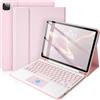 SOPPY Custodia con Tastiera per iPad con Touchpad, Tastiera Inglese Bluetooth per iPad Air 5th 2022, iPad Air 4th 2020, iPad Pro 11 pollici 2022/2021/2020/2018, Tastiera Rimovibile - Rosa