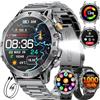 LIGE Smartwatch Uomo con 1000mAh/Torcia LED,Chiamata Bluetooth,1.7 Smart Watch Militare con 110+ Modalità Sportive,Impermeabile,Frequenza Cardiaca, Android iOS,3 Braccialetti+2 Caricabatterie,EF18-A