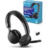 JLab Go Work 3 Cuffie Bluetooth On Ear con Microfono per PC USB - Cuffie Wireless da Ufficio, 70+ Ore di Autonomia, Cancellazione del Rumore, Multipoint, Dongle USB-C, Padiglioni Cloud Foam