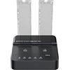 Leikurvo M.2 NVMe & SATA Docking Station 20Gbps Dual Bay M2 NVMe SSD Case USB 3.2 Gen 2 Reader Duplicator Offline Clone Station per 2230/2242/2260/2280 NVMe