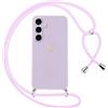 Oelrstfe Cover per Samsung Galaxy S26 Plus 5G con Cordino,Custodia Silicone Morbido Sottile con Motivo Cuore e Collana Laccio Tracolla,Antiurto Antigraffio Corda Regolabile Protettiva Case,Viola