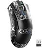 MAMBASNAKE X ATTACKSHARK V3 Mouse da gioco wireless con nastro adesivo,leggero da 65g,design split per mano destra,fino a 25000DPI,1000Hz,sensore PAW3311,2,4 G/BT/cablato,500mAh,driver Web-Nero