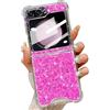 LCHULLE Custodia Glitter Compatibile con Samsung Galaxy Z Flip6 5G Cover Ragazze Custodia con Lucida Paillettes Cover Silicone Protettiva Antiurto Bling Case per Samsung Z Flip6 5G Rosa rossa