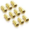 deleyCON 10x F-Plug Set 7mm Avvitabile - Placcato Oro Guarnizione in Gomma per Cavo Antenna Coassiale Cavo Sat BK Sistemi Multiswitch LNB