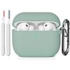 KOKOKA Custodia Case Compatibile con AirPods Pro 3 2025 con Kit di Pulizia, Case Cover Protettiva in Morbido Silicone per AirPods Pro 3ª Generazione con Moschettone, LED Anteriore Visibile, Cloud Grey