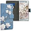 kwmobile Custodia Compatibile con Sony Xperia XA2 Cover - Portafoglio Pelle Sintetica con Chiusura Magnetica - Porta Carte Magnolie
