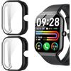 Lamshaw Cover compatibile con Jugeman/SOUYIE/‎Togala/Motast P99 1,96 pollici SmartWatch,Cover con protezione dello schermo, [Anti-graffio] [Ultra sottile flessibile] Copertura totale TPU (nero+nero)