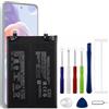 Vvsialeek Batteria di ricambio BP47 compatibile per Xiaomi Redmi Note 11 Pro Plus 5G 2021 21091116UG con kit di strumenti 0